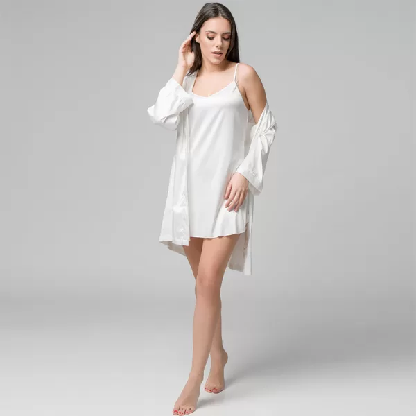 Luna Prestige Chemise Γυναικείο Σατέν Νυχτικό Πολυτελείας Ιβουάρ 80200 