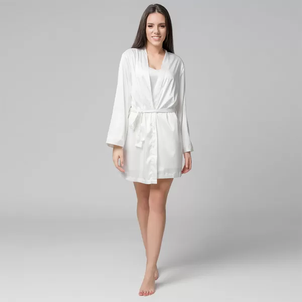 Luna Prestige Robe Γυναικεία Σατέν Ρόμπα Ιβουάρ 80202