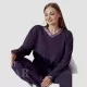 Eliz Γυναικεία Χειμερινή Πιτζάμα Πολυτελείας Wool Viscose Βισκόζη Plus Size Μωβ -Purple με V 8940.7.B Eliz Γυναικεία Χειμερινή Πιτζάμα Πολυτελείας Wool Viscose Βισκόζη Plus Size Μωβ -Purple με V 8940.7.B