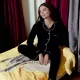 Eliz Γυναικεία Πυτζάμα με κουμπιά ζεστή Ριπ Plus Size Μπλέ Με Κουμπιά και με διακριτικές σατεν ραφές για όμορφη αντίθεση Homewear 8870.9.B