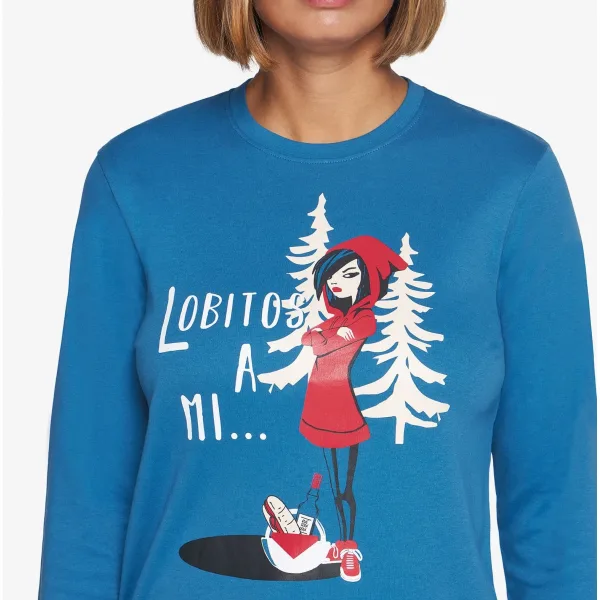 Muydemi Γυναικεία Βαμβακερή  Πιτζάμα Κοκκινοσκουφίτσα Μπλέ Γκρί 532011