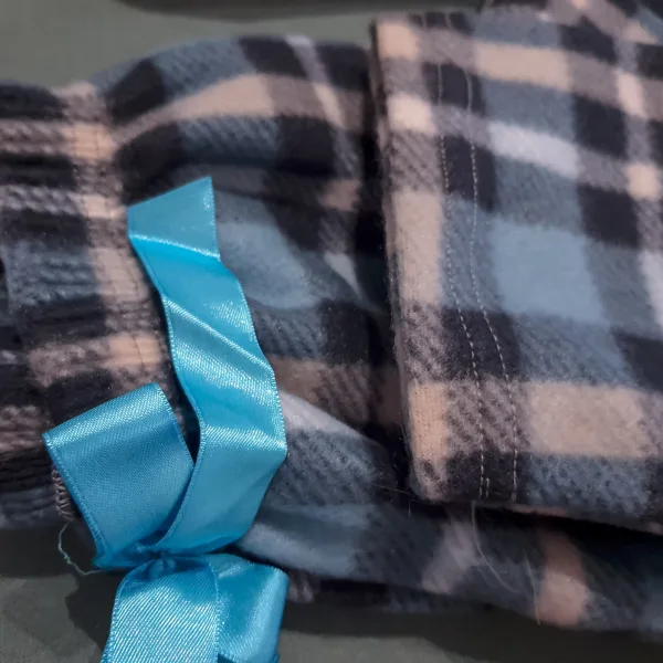 Rinda Mood Γυναικείο Παντελόνι Πυτζάμας Fleece Καρό με Μπλέ Πετρόλ αποχρώσεις Mix & Match Rinda.Petrol 