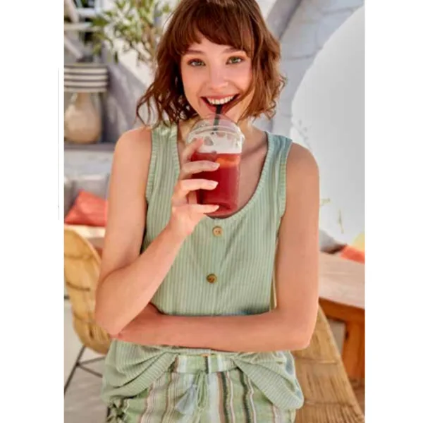 Berrak Γυναικείο Σετ Πιτζάμα Κάπρι Πράσινο 9018