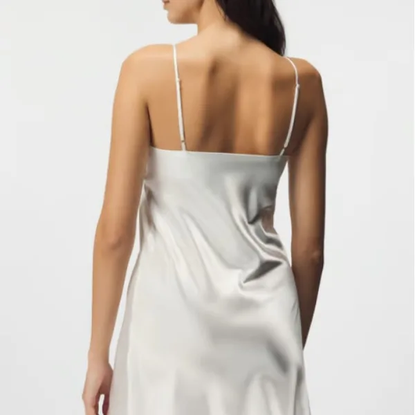 DKaren Karen Nightdress Γυναικείο Σατέν Λευκό Νυχτικό KAREN