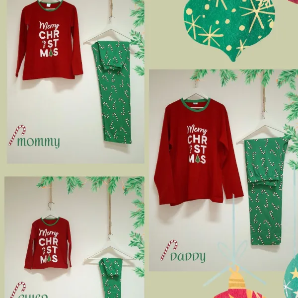 Happy Family Ανδρική Βαμβακερή Πιτζάμα Χειμερινή Κόκκινη Χριστουγεννιάτικη Merry Christmas  GC-XHF213