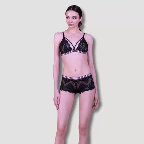 Milena by Paris Γυναικείο Bralette Δαντελένιο με Γυαλιστερό Λάστιχο και Ντεκολτέ 010148 Milena by Paris Γυναικείο Bralette Δαντελένιο με Γυαλιστερό Λάστιχο και Ντεκολτέ 010148