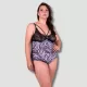 Milena by Paris Γυναικείο Plus Size Κορμάκι Ροζ Μαύρο 020024 Milena by Paris Γυναικείο Plus Size Κορμάκι Ροζ Μαύρο 020024