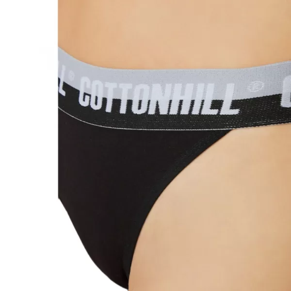 Cottonhill Γυναικείο Βαμβακερό Στρίνγκ String με Φαρδύ λάστιχο Μαύρο CH0902