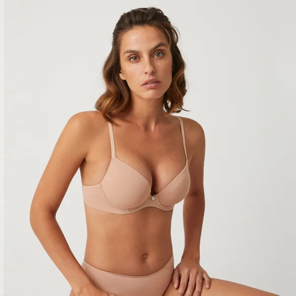 Ysabel Mora Γυναικείο Σουτιέν Double Push-Up Beige Προσθέτει Μέγεθος Μπέζ 10021