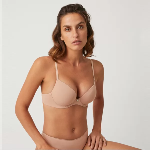 Ysabel Mora Γυναικείο Σουτιέν Double Push-Up Beige Προσθέτει Μέγεθος Μπέζ 10021
