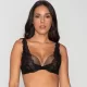 Luna Orchidea  Γυναικείο Super Push-Up Σουτιέν Μαύρο με δαντέλα lingerie Προσθέτει 1 1/2 Μέγεθος 14090