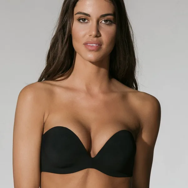 Luna Secret Sense Γυναικείο Strapless Σουτιέν με αφαιρούμενη ενίσχυση και με αποσπώμενες τιράντες Μαύρο 11062