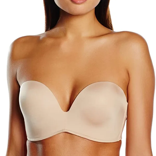 Wonderbra Ultimate Strapless Push-Up Σουτιέν Strapless με Ενίσχυση και βαθύ ντεκολτέ Μπεζ W032D