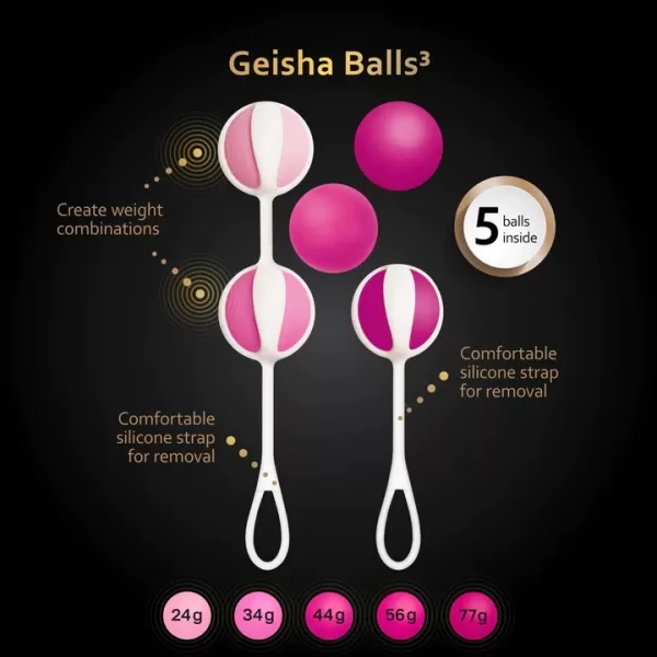GVibe Sexy αξεσουάρ Κολπικές Μπάλες 5 τεμ για Αρχάριους και Εκπαιδευμένους Διαφορετικά Βάρη με Τέλειο Μέγεθος Geisha-Balls-3 GVibe Sexy αξεσουάρ Κολπικές Μπάλες 5 τεμ για Αρχάριους και Εκπαιδευμένους Διαφορετικά Βάρη με Τέλειο Μέγεθος Geisha-Balls-3