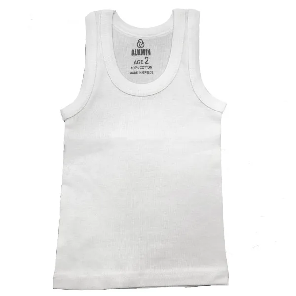 Alkmin Παιδική 100% Βαμβακερή  Φανέλα Unisex Λευκό 517