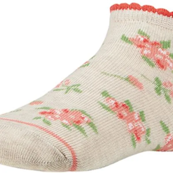 Ysabel Mora Παιδική Κάλτσα με Λουλούδια 2 τεμ Κοραλί 32218