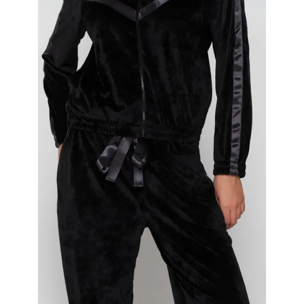 Luna Devoted Σετ Φούτερ Με Φερμουάρ Και Στενό Παντελόνι - Μαυρο