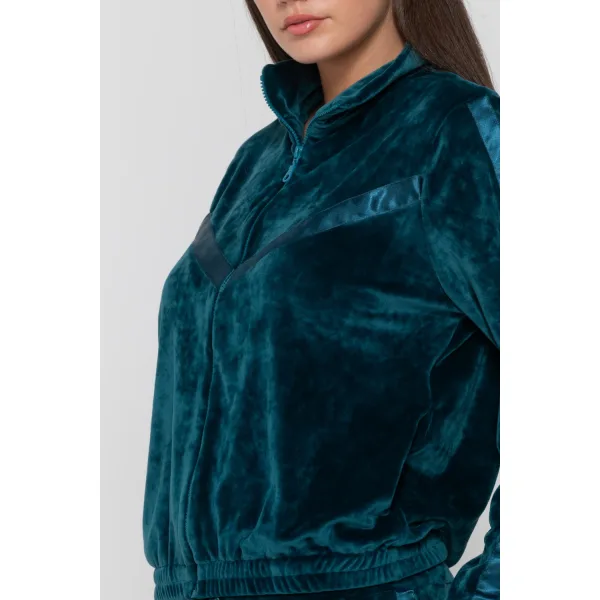 Luna Devoted Σετ Φούτερ Με Φερμουάρ Και Φαρδύ Παντελόνι - Πρασινο