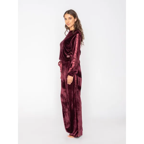 Luna Devoted Σετ Φούτερ Με Φαρδύ Παντελόνι - Μελιτζανι