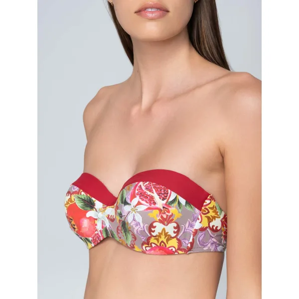 Granada Εμπριμέ Μπικίνι Strapless - Κοκκινο