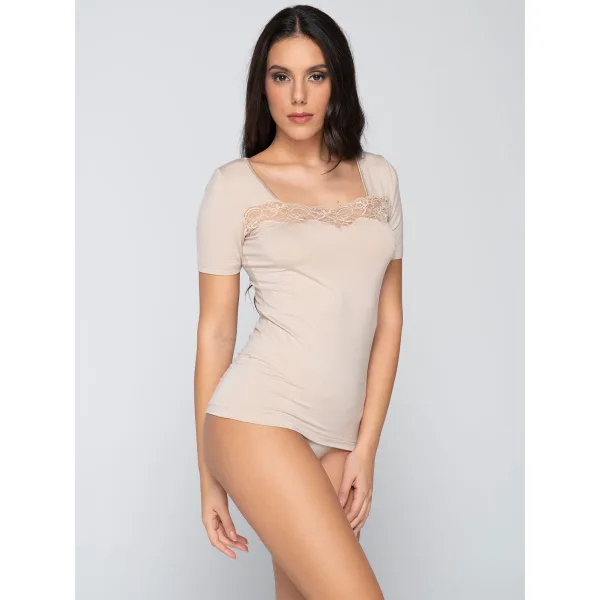 Luna Micro Touch T-Shirt - Μπεζ