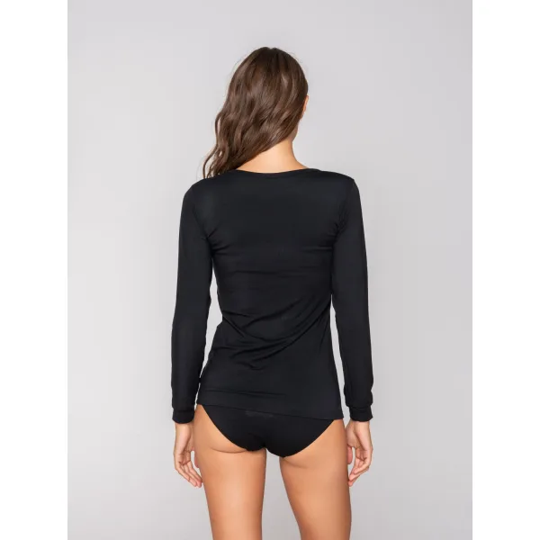 Luna Micro Touch Comfort T-Shirt Με Μακρύ Μανίκι - Μαυρο