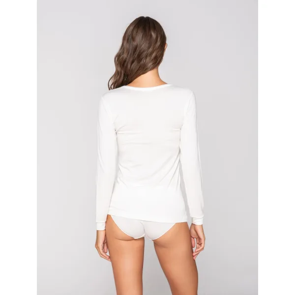 Luna Micro Touch Comfort T-Shirt Με Μακρύ Μανίκι - Ιβουαρ