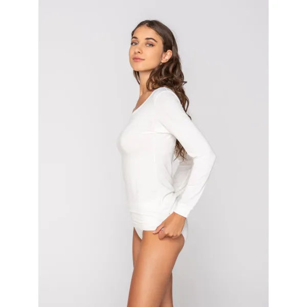 Luna Micro Touch Comfort T-Shirt Με Μακρύ Μανίκι - Ιβουαρ
