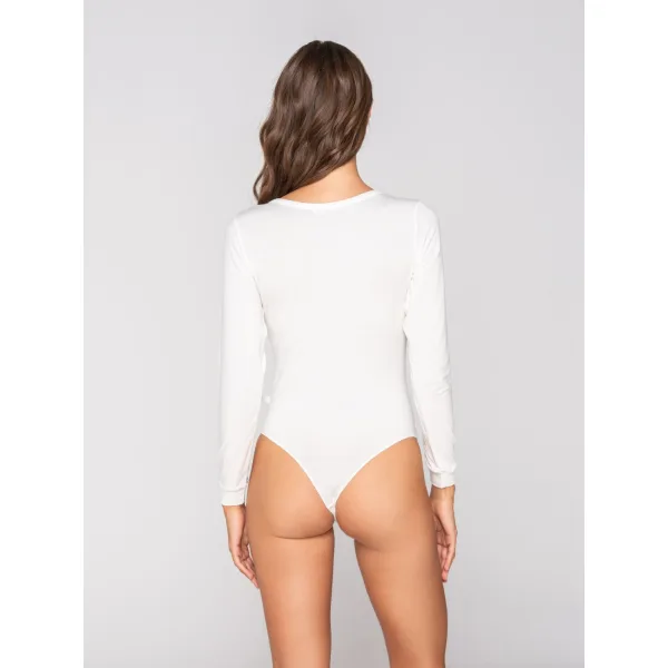 Luna Micro Touch Comfort Κορμάκι String Με Μακρύ Μανίκι - Ιβουαρ