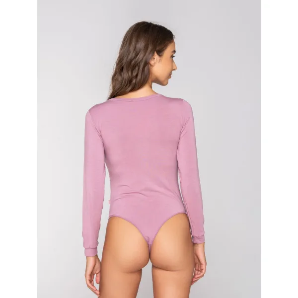 Luna Micro Touch Comfort Κορμάκι String Με Μακρύ Μανίκι - Ροζ