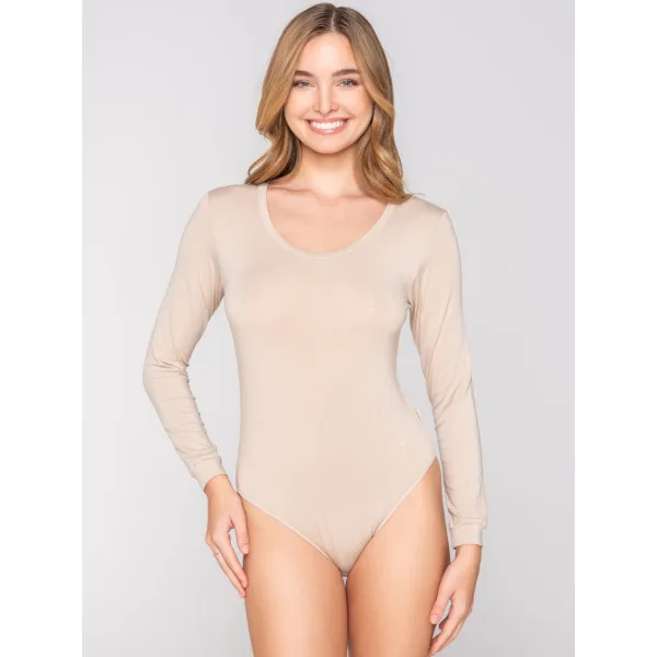 Luna Micro Touch Comfort Κορμάκι Με Μακρύ Μανίκι - Μπεζ