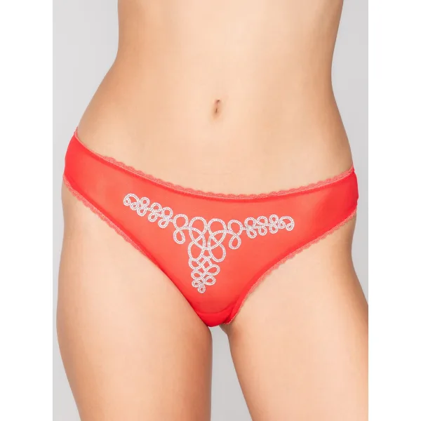 Luna Shiny Brazilian Σλιπ Με Στρας - Κοκκινο