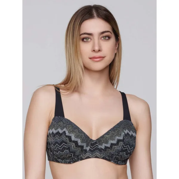 Topaz Lurex Μπικίνι Χωρίς Ενίσχυση Για Μεγάλα Μεγέθη - Μαυρο