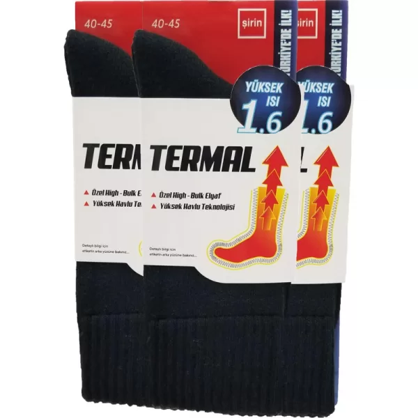 Sirin Corap Thermal Ανδρική Κάλτσα ισοθερμική με Ζεστή Επένδυση Μαύρo 40-45 9550