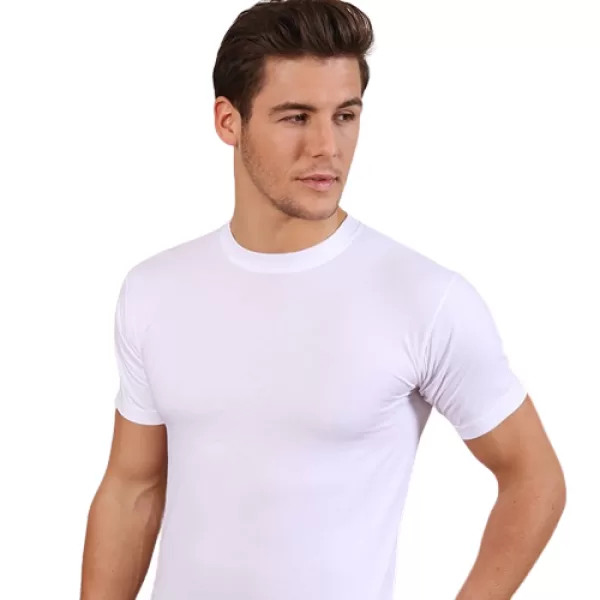 Berrak Ανδρική Βαμβακερή Φανέλα  Λευκό Χρώμα και Στρογγυλή Λαιμόκοψη 1008