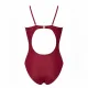 Modern Ocean Γυναικείο sexy ολόσωμο στράπλες μαγιό γυαλιστερό κόκκινο μπορντώ με κρίκους ανοιχτό μπροστά brazil summer collection 5147 RED. BORDEAUX