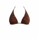 Modern Ocean Γυναικείο Set Bikini Τριγωνάκι ανάγλυφο κεραμιδί  με καφέ λεπτομέρειες & δετό σλιπ brazil C-6064 Brown