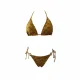 Modern Ocean Γυναικείο Set Bikini Τριγωνάκι ανάγλυφο τερακότα με κίτρινες λεπτομέρειες & δετό σλιπ brazil C-6064 Terracotta