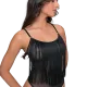 Milena by Paris Γυναικείο Body String Sexy διάφανο Κορμάκι Μαύρο με Κρόσσια 002482
