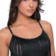 Milena by Paris Γυναικείο Body String Sexy διάφανο Κορμάκι Μαύρο με Κρόσσια 002482