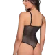 Milena by Paris Γυναικείο Body String Sexy διάφανο Κορμάκι Μαύρο με Κρόσσια 002482