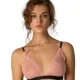 Milena by Paris Γυναικείο sexy  Bralette Lace Σουτιέν  Ροζ δαντέλα με φάσα μαύρη  010173