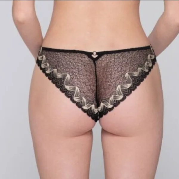 Luna Lucy Γυναικείο Εσώρουχο Σλιπ Brazilian Δαντέλα Μαύρο 25201