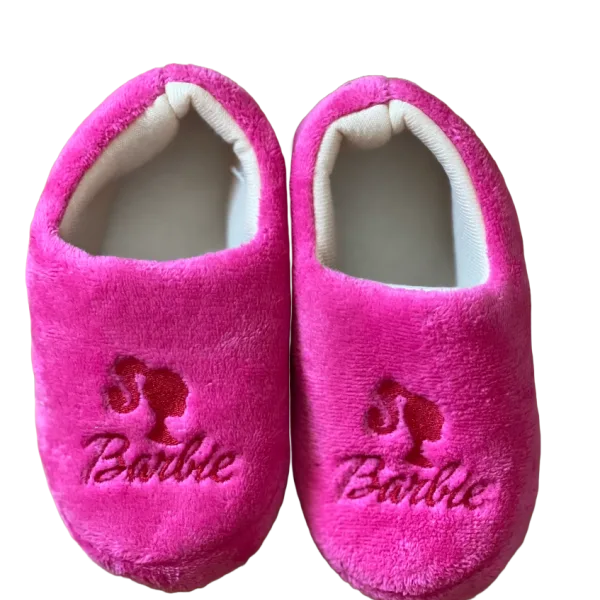  Barbie Παιδικές Ζεστές Παντόφλες Κλειστές Χνουδωτές Φούξια
