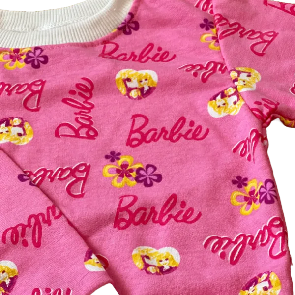 Barbie Παιδική Ρoζ Σκούρο Πυτζάμα Βαμβακερή Φούτερ με την Barbie 