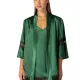 Milena by Paris Robe Γυναικεία Ρόμπα Σατέν με Δαντέλα Κυπαρισσί 005337