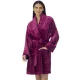 DKNY Γυναικεία βελούδινη δετή ρόμπα με logo  & τσέπες magenta φούξια YI2122688F