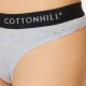Cottonhill Γυναικείο Βαμβακερό Στρίνγκ String μe λάστιχο Γκρί με μαύρο λάστιχο CH0622
