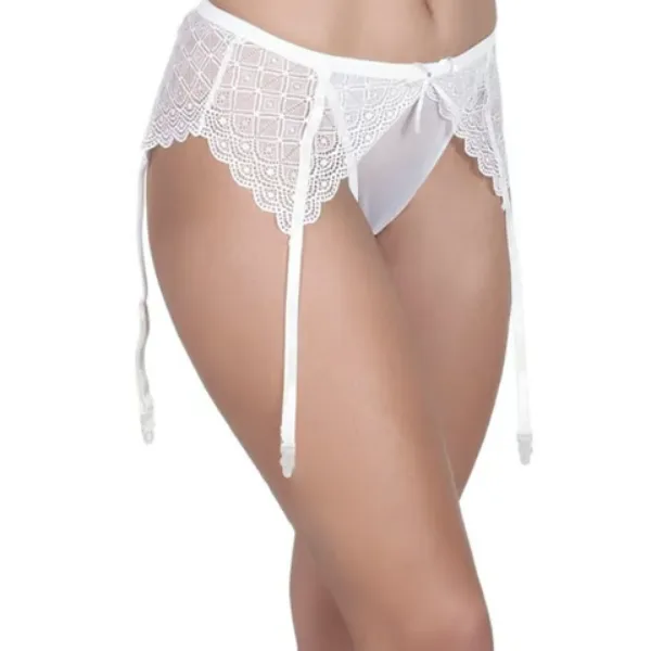 Cottonhill Γυναικεία Ζαρτέρια Sexy όλο Δαντέλα Λευκό χρώμα Νυφική Συλλογή CH4034 White