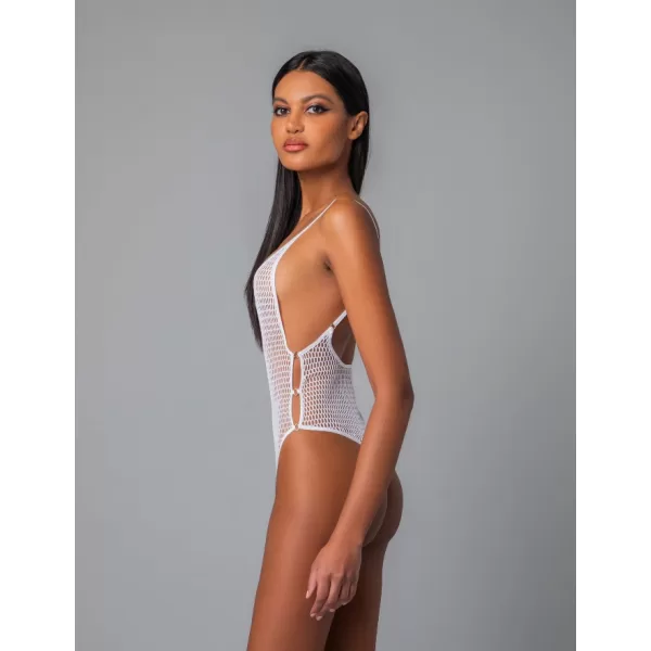  Milena by Paris Γυναικείο Λευκό Super Sexy Διχτυωτό Body String Στρίνγκ 002444